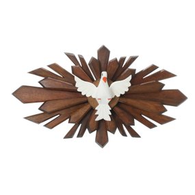 Divino Espírito Santo de Madeira Oval Duplo - 31x52cm