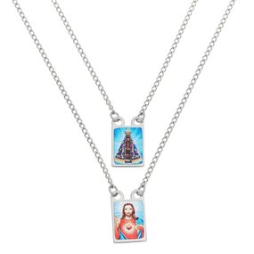 Escapulário de Nossa Senhora Aparecida em Inox Colorido