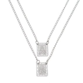 Escapulário de Nossa Senhora do Carmo com Chapa Dupla - Inox