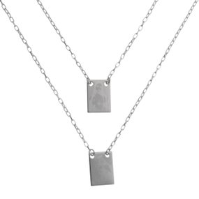 Escapulário Masculino de Nossa Senhora do Carmo Gravada a Laser - Inox