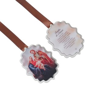 Escapulário de Porta da Sagrada Família de Nazaré em MDF - Resinado