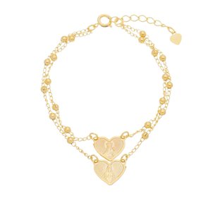 Escapulário de Pulso de Nossa Senhora do Carmo em Coração - Folheado