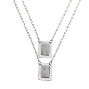 Escapulário de Nossa Senhora do Carmo em Alto Relevo Fosco - Inox