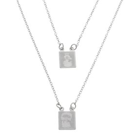 Escapulário Infantil de Nossa Senhora do Carmo Gravado a Laser - Inox