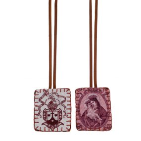 Escapulário Nossa Senhora do Carmo com Brasão de Tecido - G