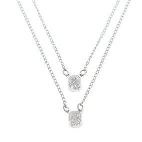 Escapulário de Nossa Senhora do Carmo com Medalhas Mini - Inox