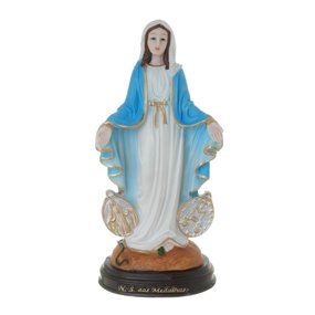Imagem de Nossa Senhora das Graças com Medalha Milagrosa em Resina - 22cm
