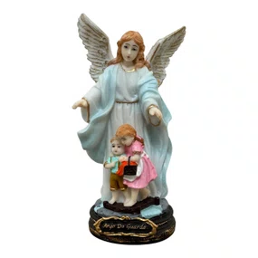 Imagem Anjo da Guarda em Resina - Azul 14cm