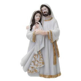 Imagem Sagrada Família em Resina - Branca 14cm