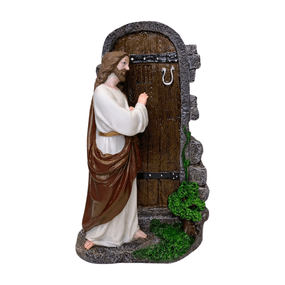 Imagem de Jesus Batendo à Porta em Resina Colorida - 21cm
