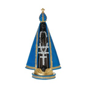 Imagem de Nossa Senhora Aparecida em Resina com Manto Trabalhado - 20,5cm