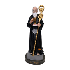 Imagem de São Bento com Medalha em Resina - 22cm