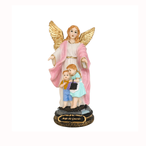 Imagem do Santo Anjo da Guarda na Cor Rosa em Resina - 30cm
