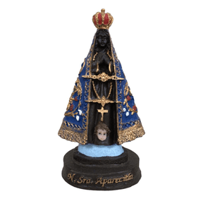 Imagem Nossa Senhora Aparecida com Bandeira em Resina - 12cm