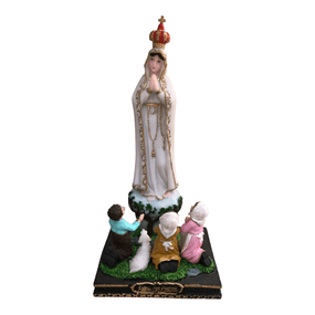 Imagem Nossa Senhora de Fátima com Pastores em Resina - 24cm