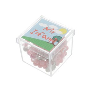 Kit Cheguei Infantil com Terço, Pulseira e Chaveiro - Rosa