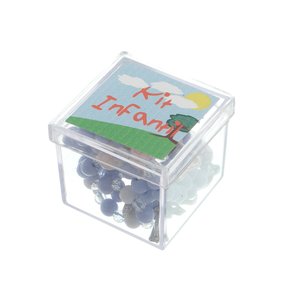 Kit Cheguei Infantil com Terço, Pulseira e Chaveiro - Azul