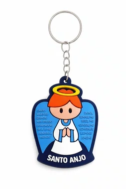 Kit de Chaveiros Emborrachados do Anjo da Guarda Azul - 6Un