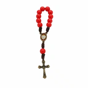 Kit Dezena Divino Espirito Santo Pérola Vermelha 8mm 6un