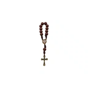 Kit Dezena Nossa Senhora da Conceição Pérola Marrom 8mm 6un