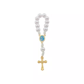 Kit Dezena Nossa Senhora Das Graças Pérola Abs Branca 8mm 6un