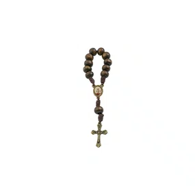 Kit Dezena Nossa Senhora do Carmo Madeira Marrom Escuro 8mm 6un