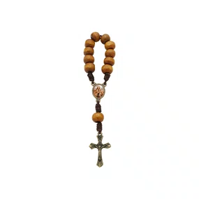 Kit Dezena São José Madeira Marrom Clara 8mm 6un
