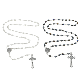 Kit Terço da Medalha de São Bento com Contas Cintilantes e Caixinha - 12Un