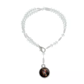 Terço de Pulso de São Miguel Cristal Translúcido - 2un