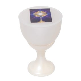 Lembrança Cálice com Terço - Branco