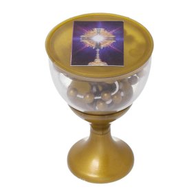 Lembrança Cálice com Terço - Bronze/tranparente