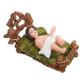 Menino Jesus Na Manjedoura de Resina - 09cm