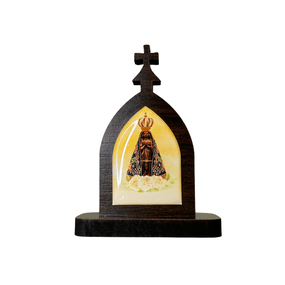 Mini Capela de Nossa Senhora Aparecida em MDF - Marrom Escuro
