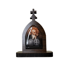 Mini Capela de São Bento em MDF - Marrom Escuro