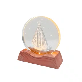 Luminária Led Nossa Senhora Aparecida em Vidro