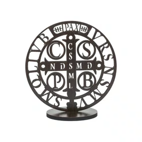 Pedestal da Medalha de São Bento em Mdf Vazado - 16cm