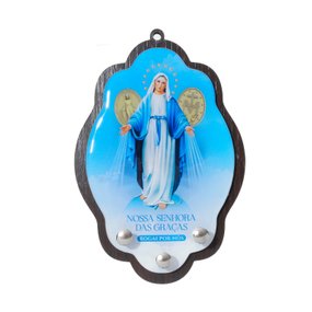 Porta-Chaves de Nossa Senhora das Graças em MDF - Resinado