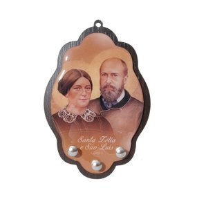 Porta-Chaves de São Luís e Santa Zélia Martin em MDF - Resinado