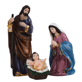 Presépio da Sagrada Família em Resina com 3 Peças - 18,5cm