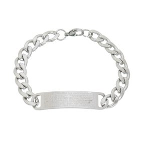 Pulseira Bracelete Pai Nosso de Aço Inox