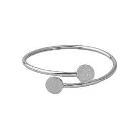 Pulseira Bracelete São Bento Duplo Aço Inox