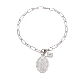 Cadeia da Consagração com Medalha de Nossa Senhora de Guadalupe em Inox