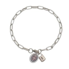 Cadeia da Consagração com Medalha de São Bento em Inox