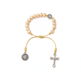 Pulseira de Cristal com Passante Níquel São Bento Doce de Leite