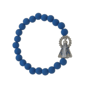 Pulseira de Nossa Senhora Aparecida com Conta Azul - 2Un