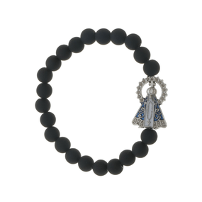 Pulseira de Nossa Senhora Aparecida com Conta Preta - 2Un