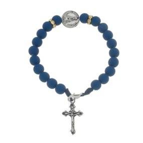 Pulseira de Nossa Senhora Aparecida Azul com Strass - 3Un