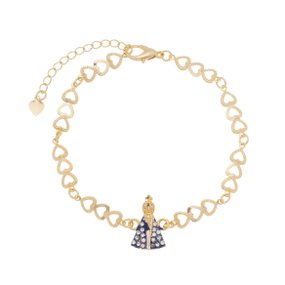 Pulseira de Nossa Senhora Aparecida Folheda Coração