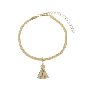 Pulseira de Nossa Senhora Aparecida Gravado a Laser em Inox - Dourado