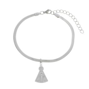 Pulseira de Nossa Senhora Aparecida Gravado a Laser em Inox - Prata